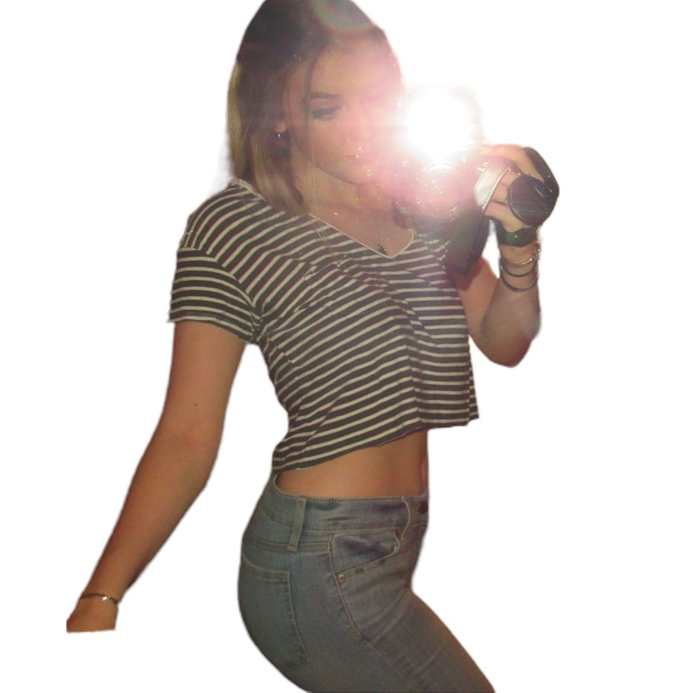 Cropped AEO Striped Tee
